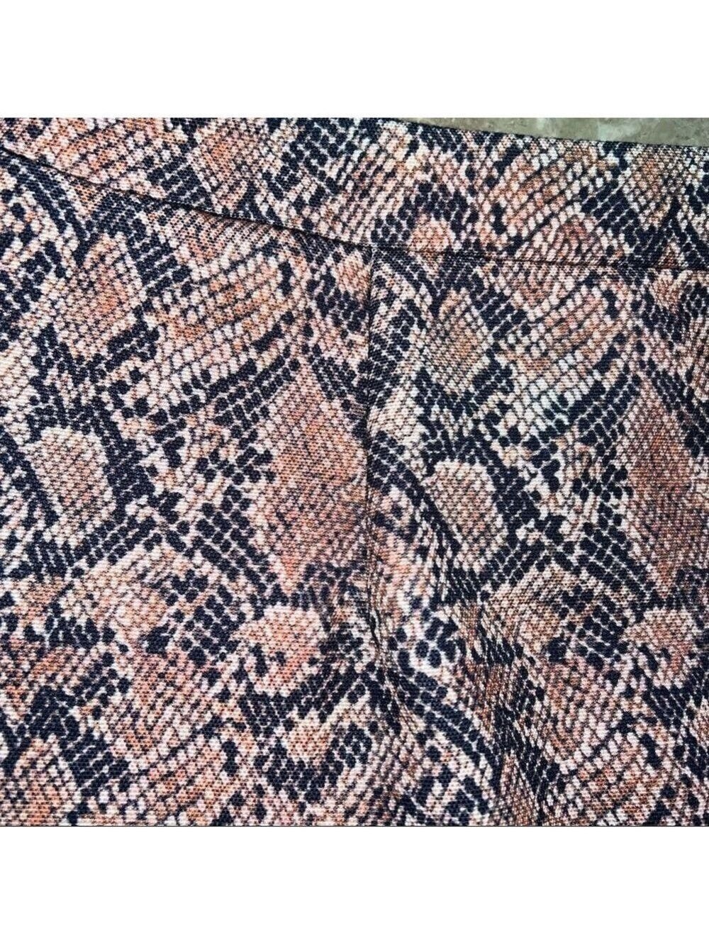 NWT Lea & Viola Pink and Black Snakeskin size small mini skirt 100% polyester - Picture 4 of 8